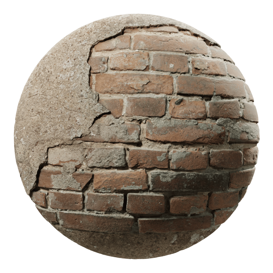 Old Plaster on Brick Wall Texture
