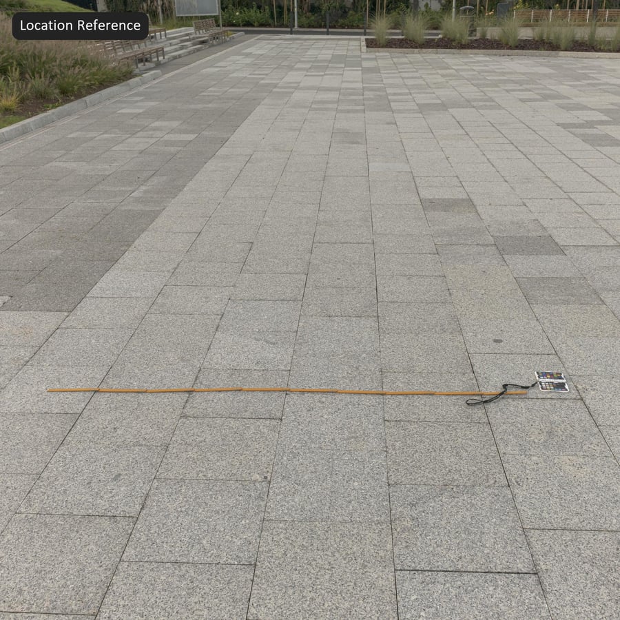 Tekstur Ubin Paving Granit Berpola Zigzag, Abu-abu