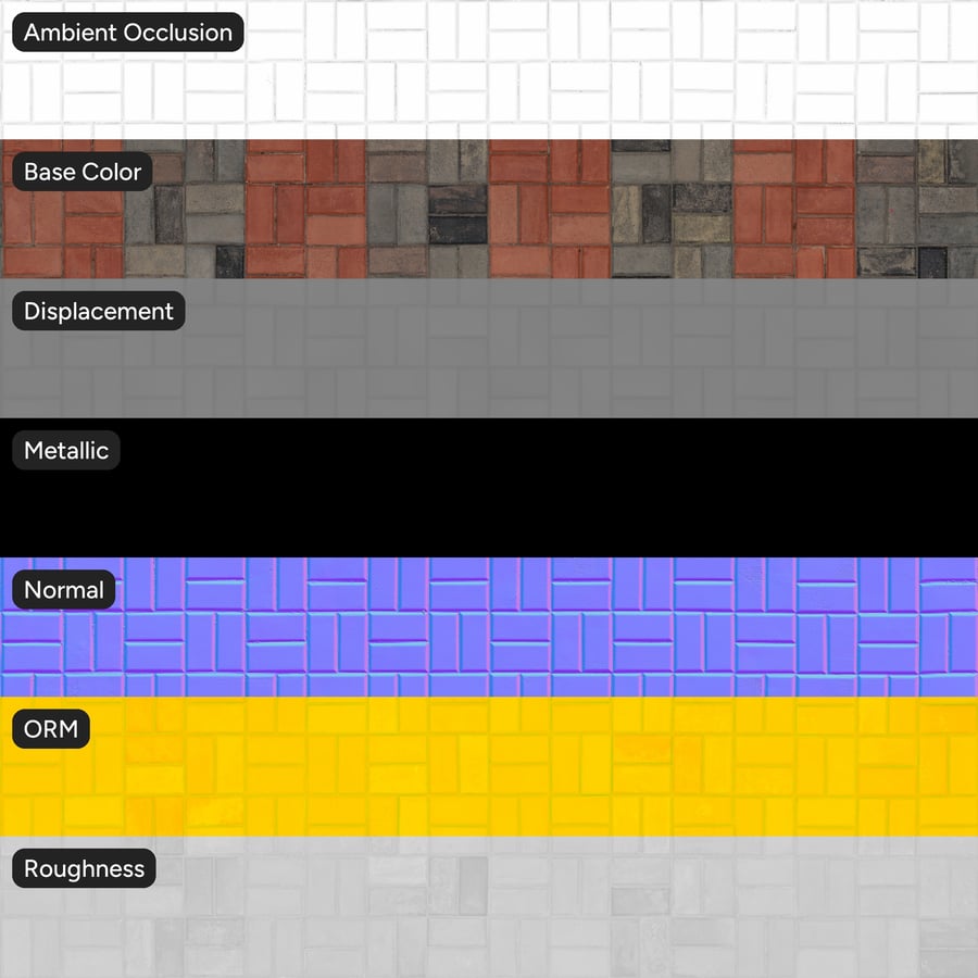 Υφή Stone Paver, πολύχρωμη