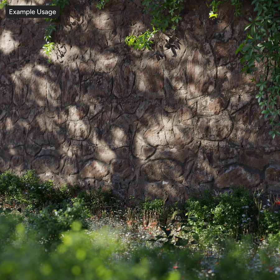 Weathered Rubble Stone Wall Texture