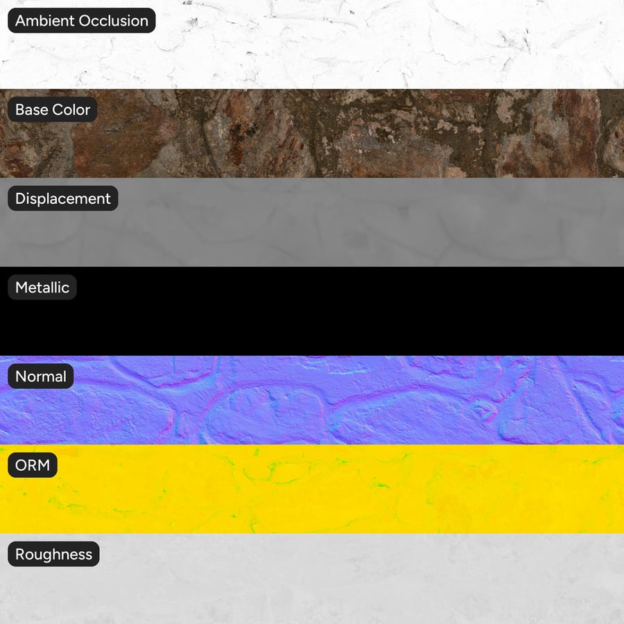 Weathered Rubble Stone Wall Texture