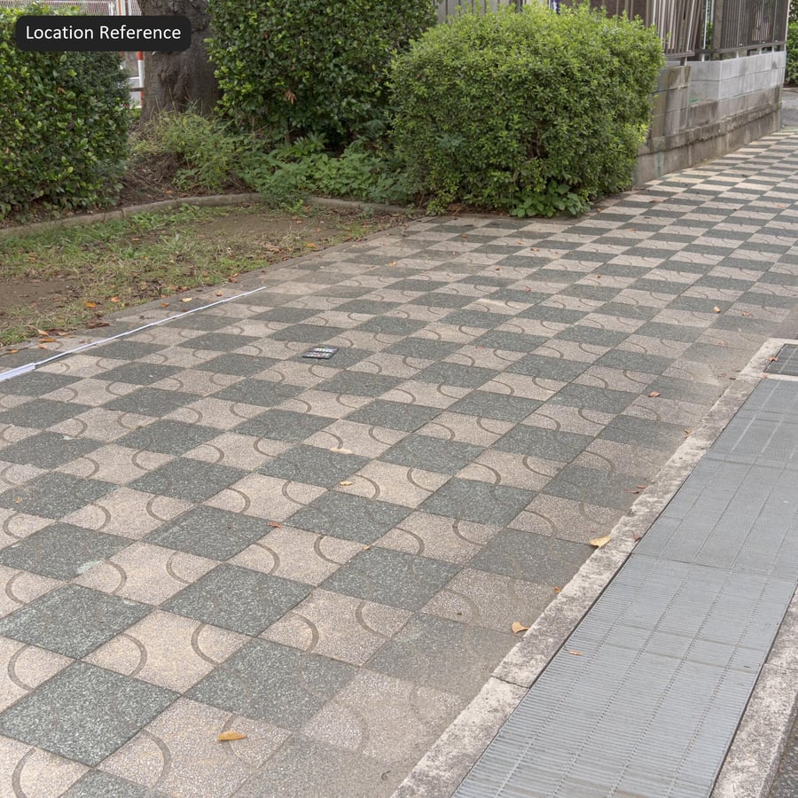 裝飾性碎石鋪路紋理，棋盤狀