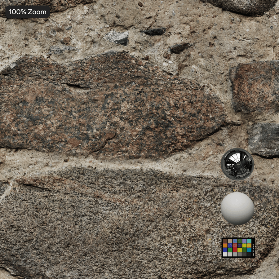 Mixed Rubble Stone Wall Texture