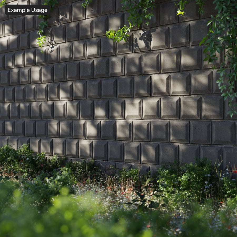Texture di muro di contenimento in blocchi di cemento smussati