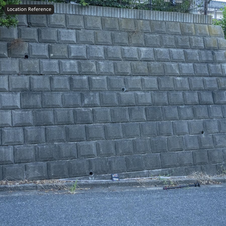 Texture di muro di contenimento in blocchi di cemento smussati
