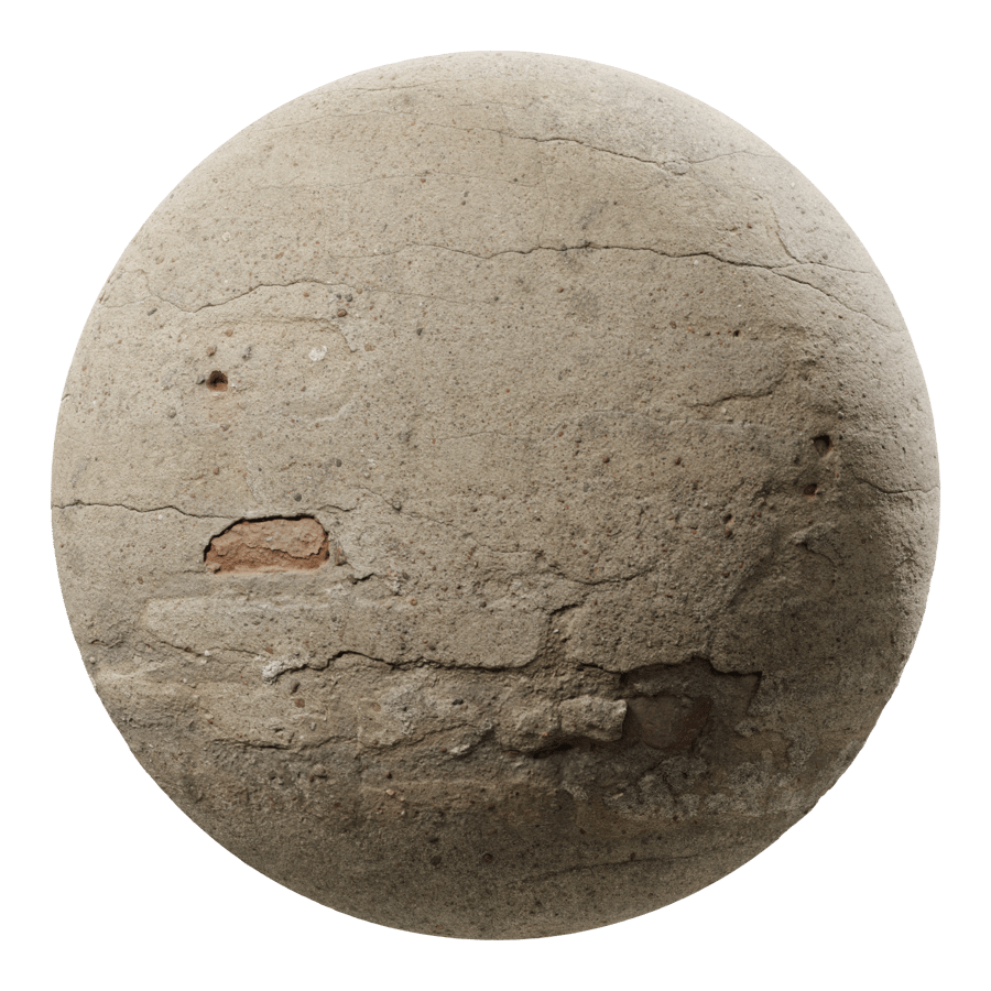 Weathered Cement Rendered Brick Wall Texture, Cream Beige