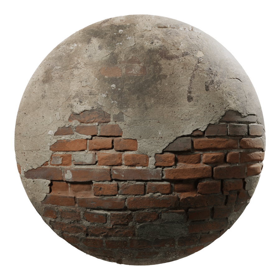 Old Plaster on Brick Wall Texture