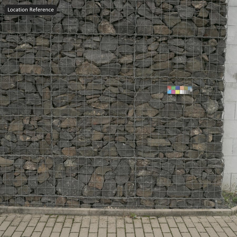 Texture murale en gabion de pierre, gris