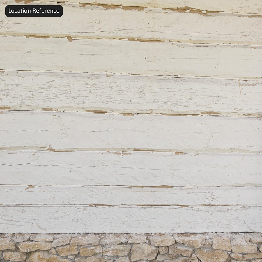 Painted Wood Log Siding Wall Texture, White