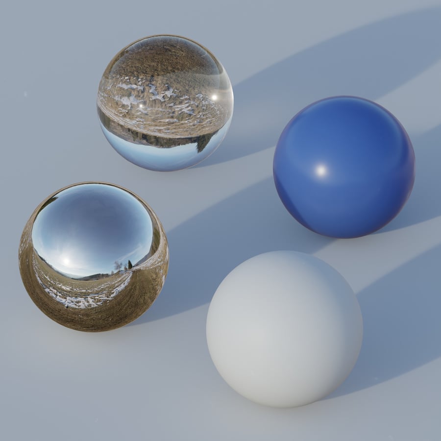 HDRI-карта «Заснеженная горная тропа, чистое небо»