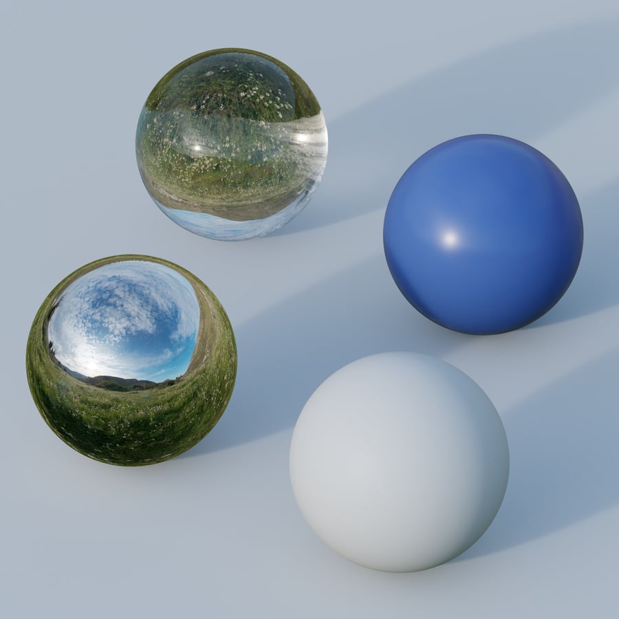 HDRI de exterior de campo selvagem numa tarde nublada