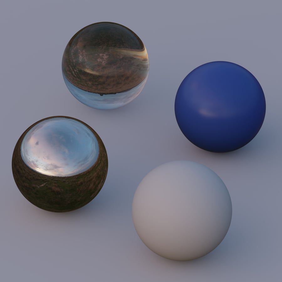HDRI de campo selvagem com céu nublado ao pôr do sol