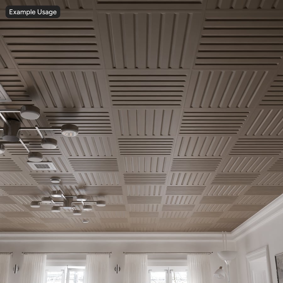 Texture di piastrelle per soffitto a doghe alternate, beige