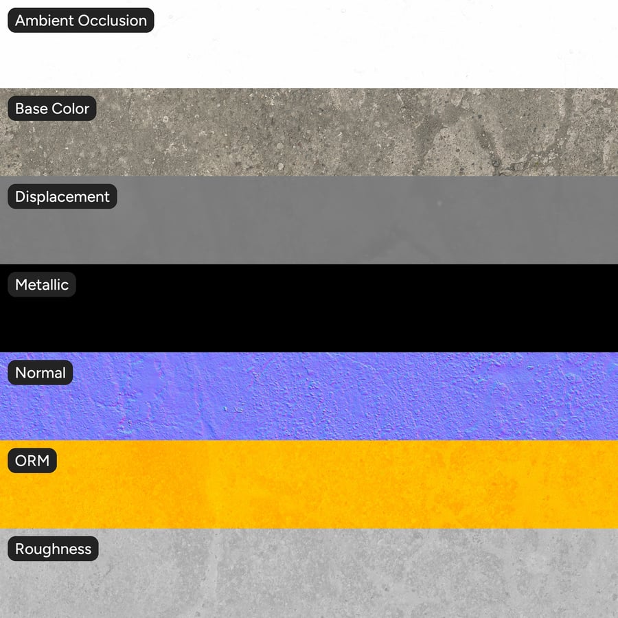 Weathered Exposed Aggregate Concrete Texture, Grey