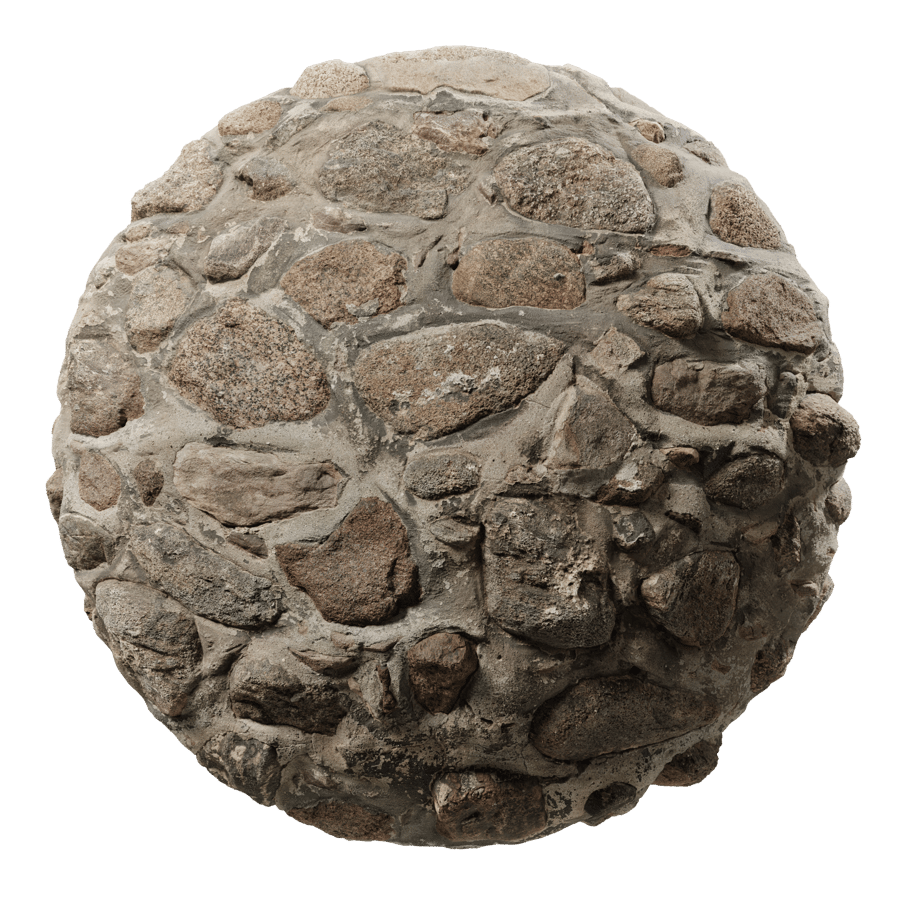 Heavily Mortared Rubble Stone Wall Texture