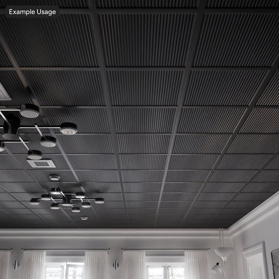 Piastrella per controsoffitto a coste, grigio