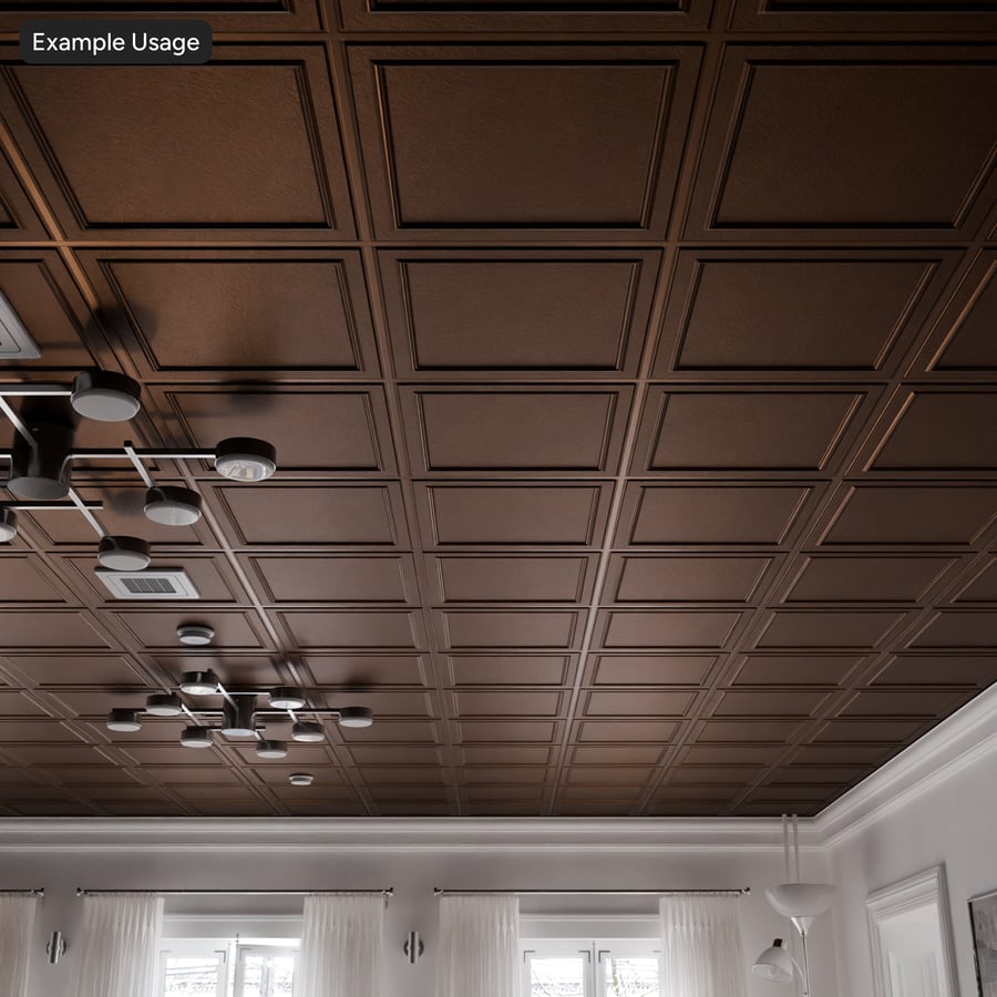 Rough Paneled Drop Ceiling Texture, Bronze