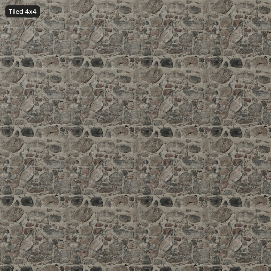 Rubble Fieldstone Wall Texture, Grey