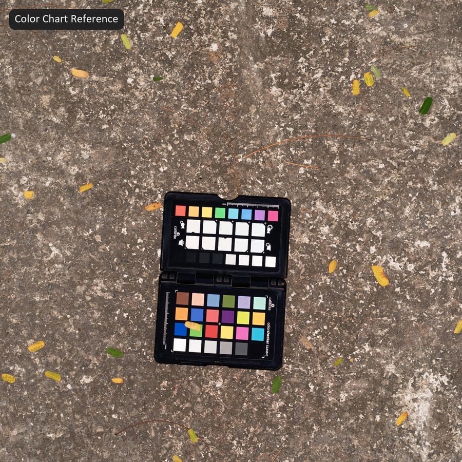 Débris sur texture de béton mat