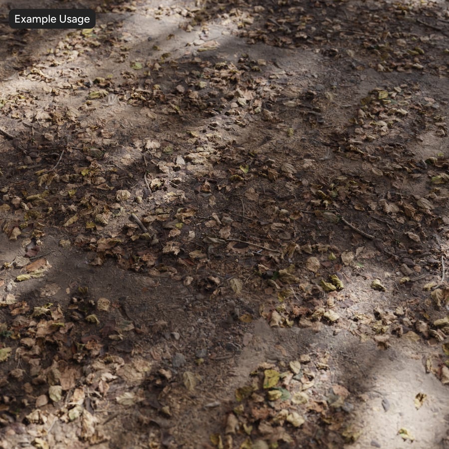 Decomposing Fallen Leaf Litter Ground Texture, Brown