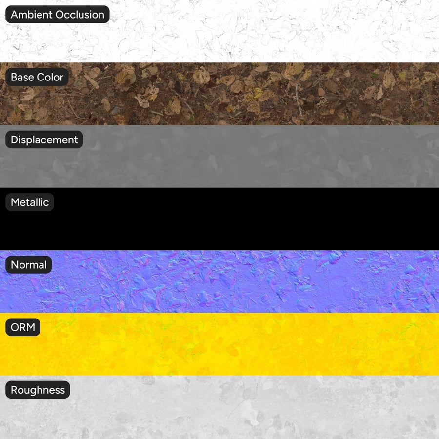Decomposing Fallen Leaf Litter Ground Texture, Brown