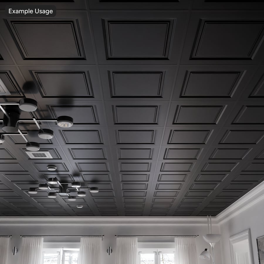 Textura de telha suspensa elevada, cinza