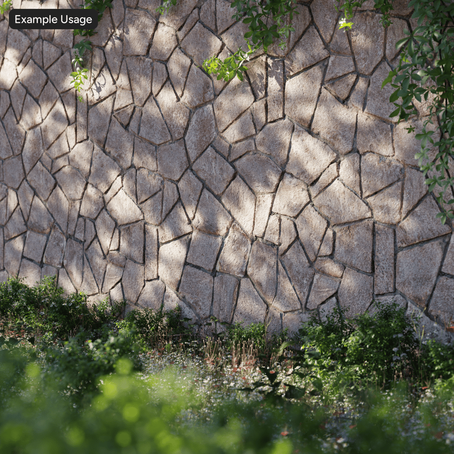 Irregular Rubble Stone Wall Texture, Brown