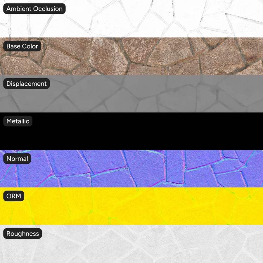 Irregular Rubble Stone Wall Texture, Brown