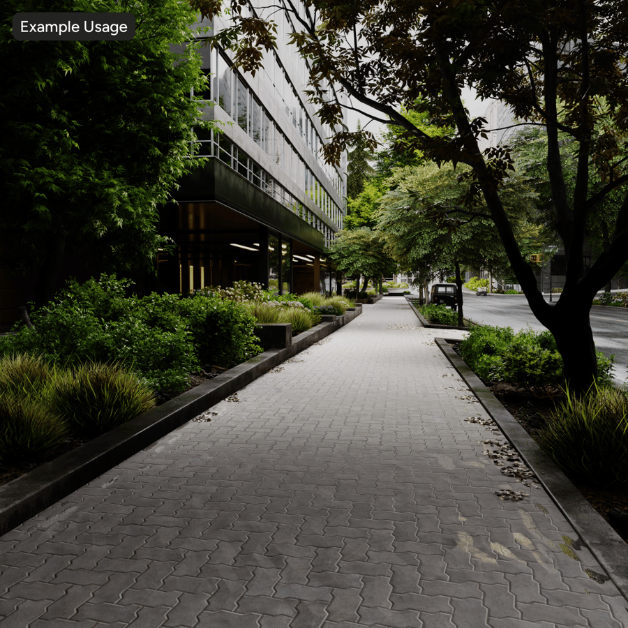 人字形锯齿混凝土铺路石纹理，灰色