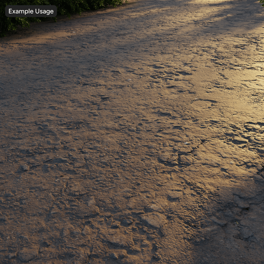Eroded Dirt Road Texture