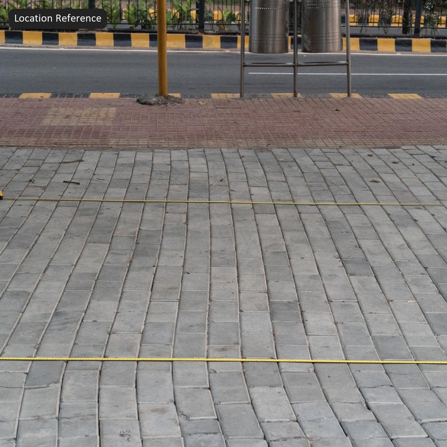 Rectangular Running Bond Concrete Paver Texture, Mid-Grey