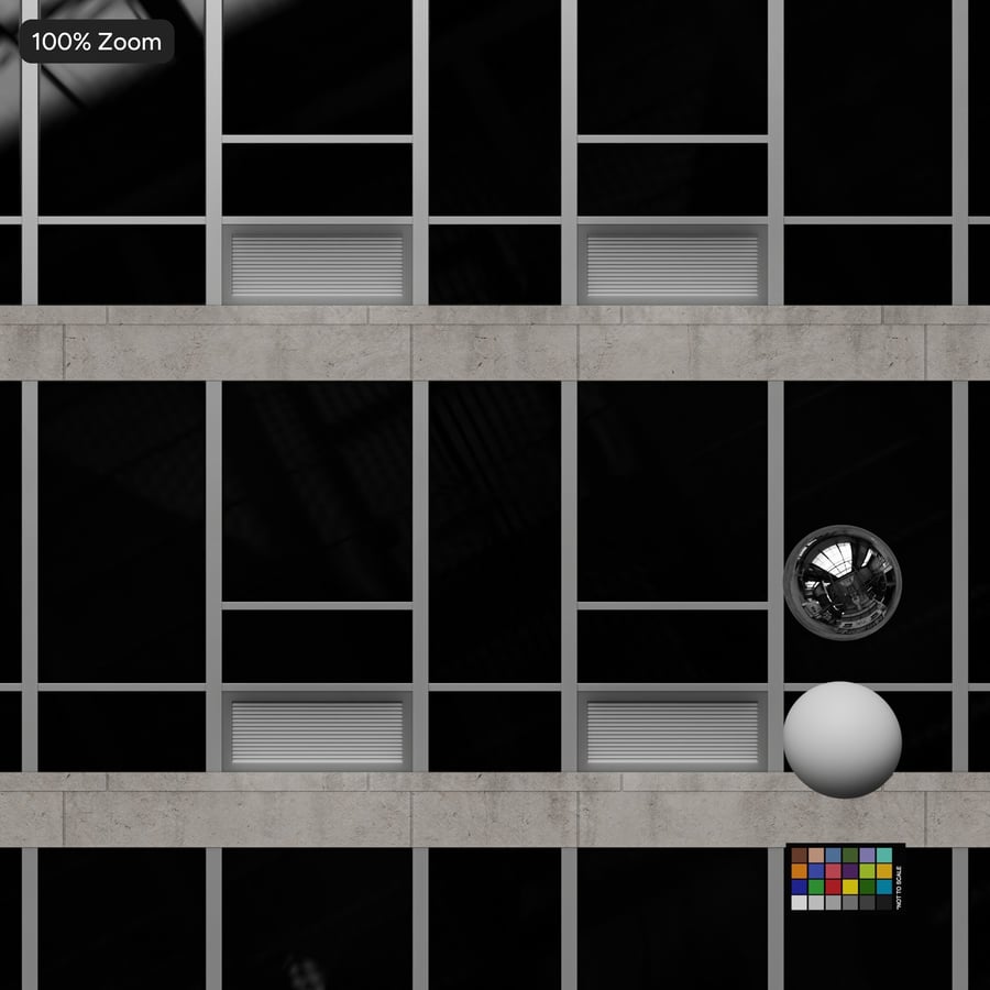 Modern Office Building Facade Aerial Texture, White