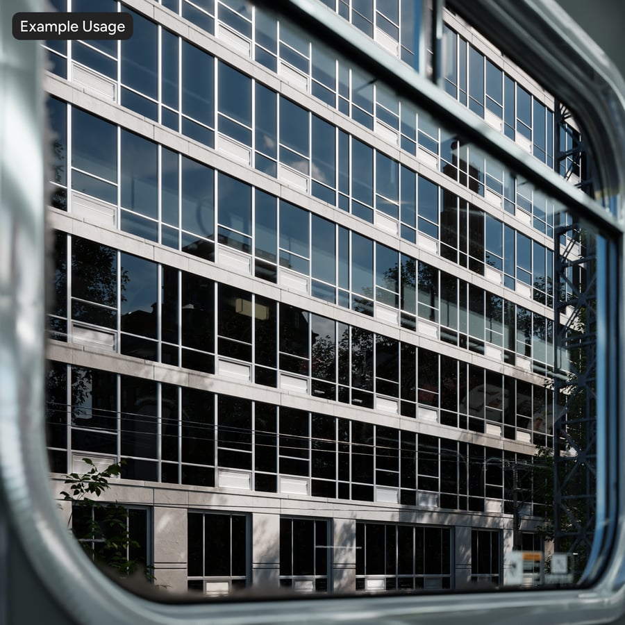 Modern Office Building Facade Aerial Texture, White