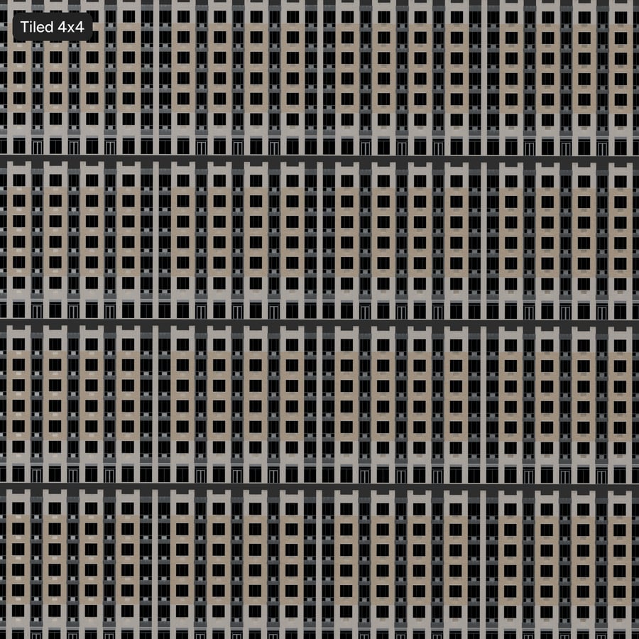 Modern Brick Building Facade Wall Aerial Texture, Beige