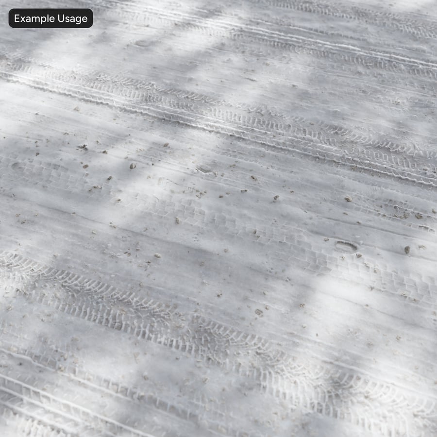 Texture di tracce di pneumatici su neve a corsia singola