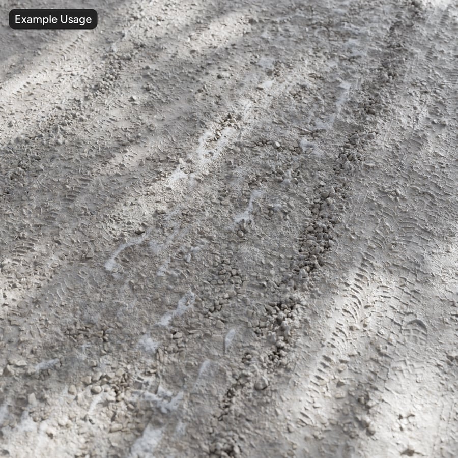 Texture di neve e ghiaccio sporco su strada a corsia singola