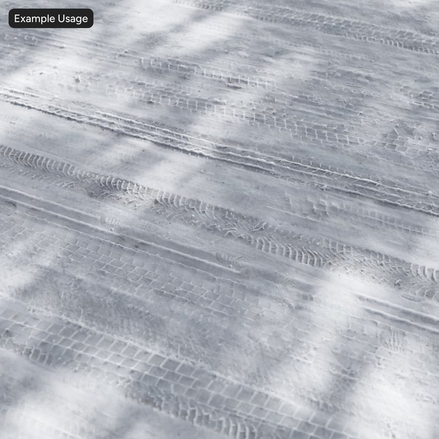 Texture di tracce di pneumatici su neve a corsia singola