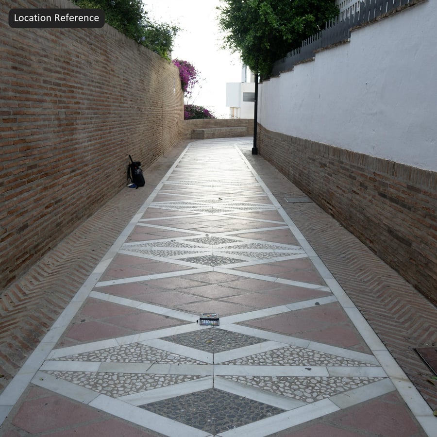 Tekstur Paving Batu Geometris, Merah