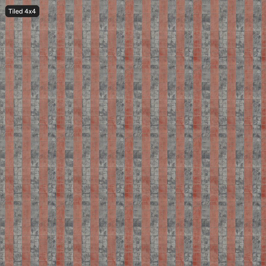 Square Checkerboard Paver Texture, Red and Grey