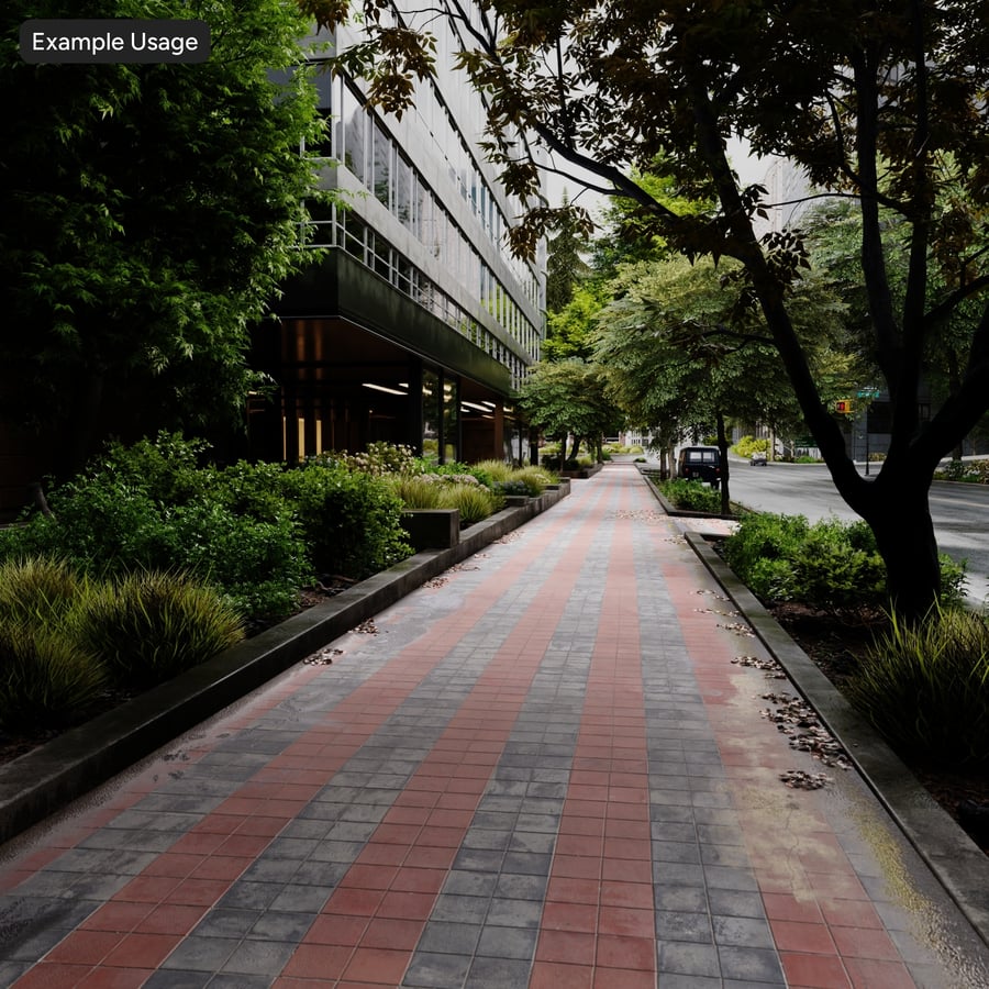 Square Checkerboard Paver Texture, Red and Grey