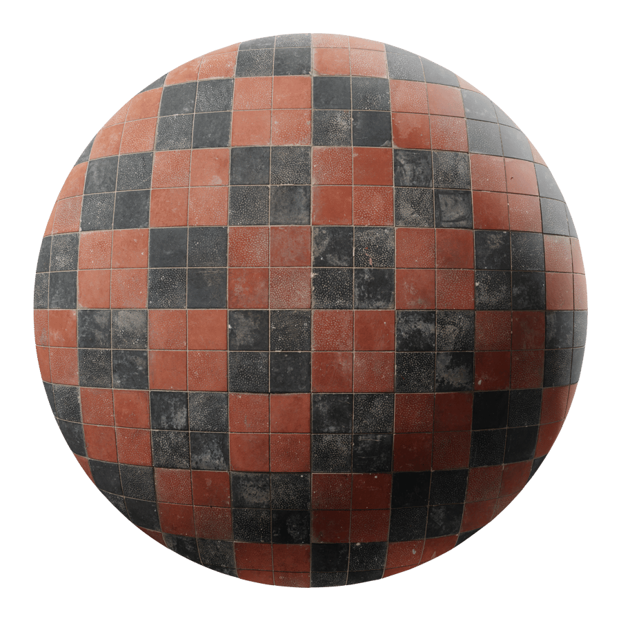 Dusty Square Ceramic Paver Texture, Checkerboard