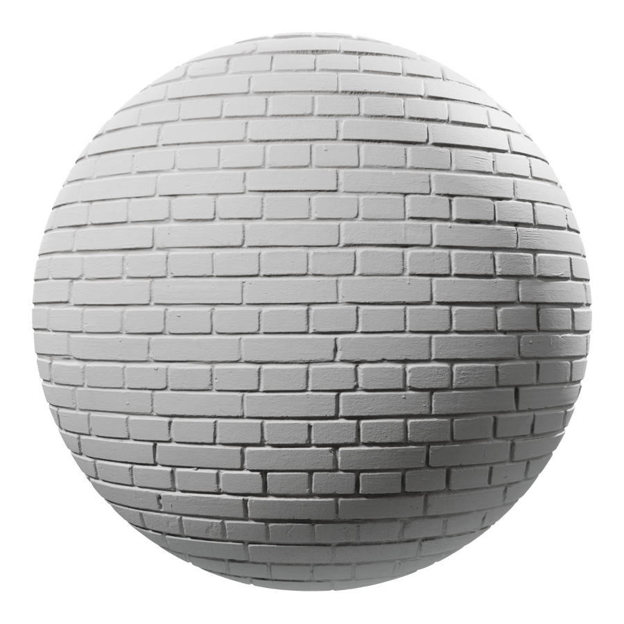 Whitewashed Running Bond Brick Texture, White