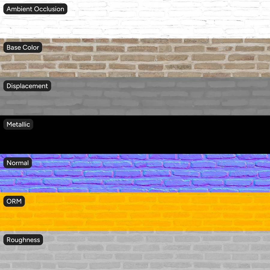 Old Long Running Bond Brick Wall Texture, Beige