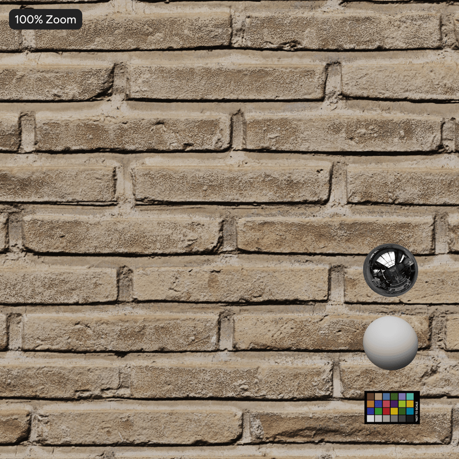 Old Long Running Bond Brick Texture, Beige