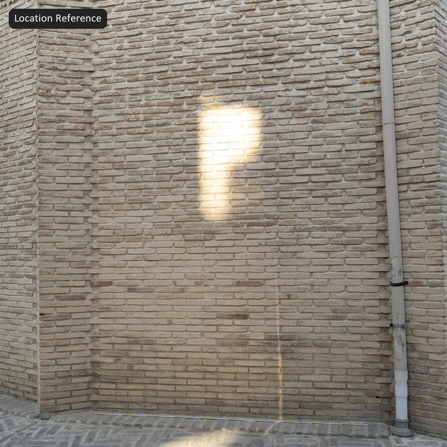 Old Long Running Bond Brick Texture, Beige