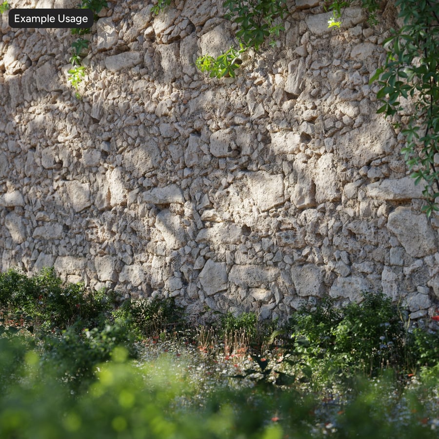 Texture di muro in pietra grezza, beige sabbia