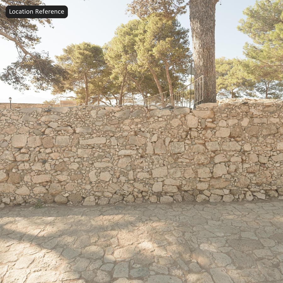 Texture di muro in pietra grezza, beige sabbia