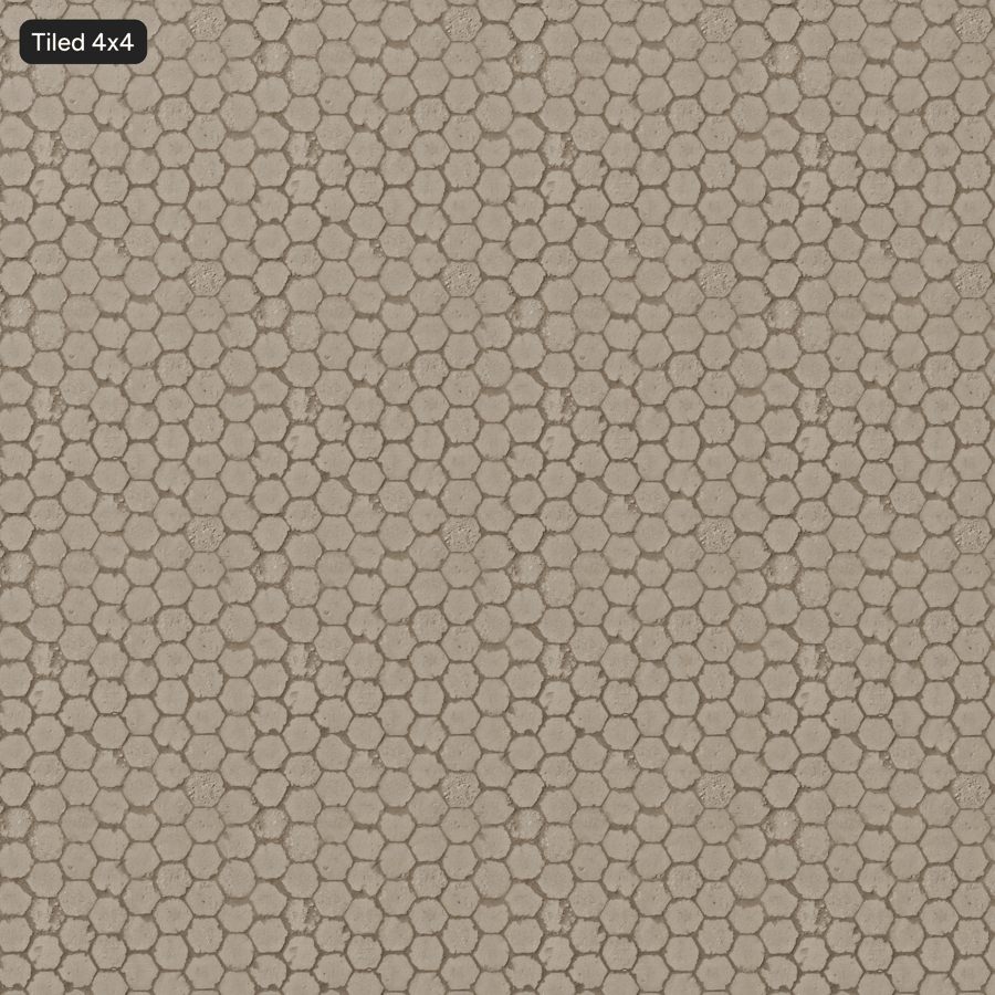 Textura de adoquín hexagonal de hormigón desgastado, gris