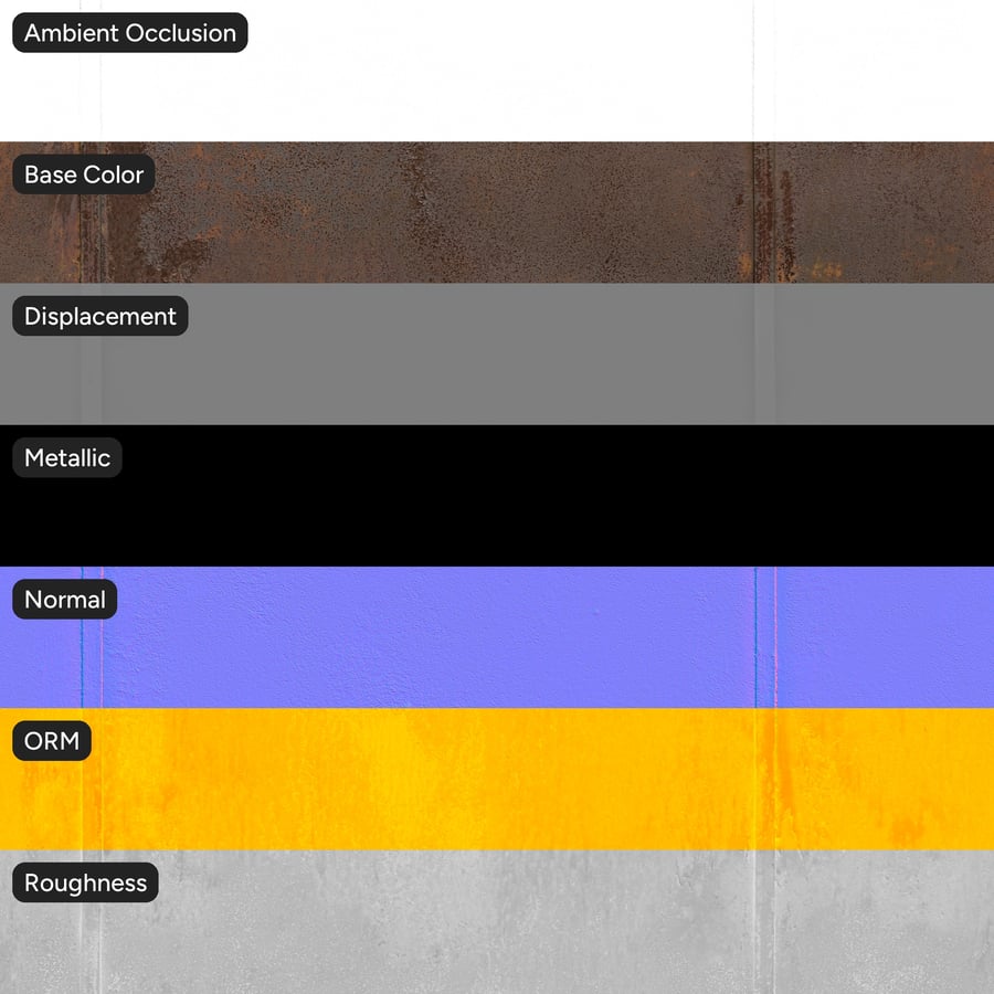Rusted Industrial Metal Panel Wall Texture