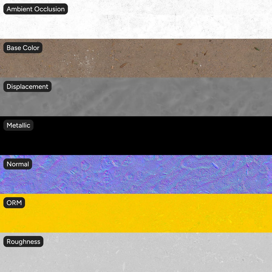 Texture de débris sur gravier meuble